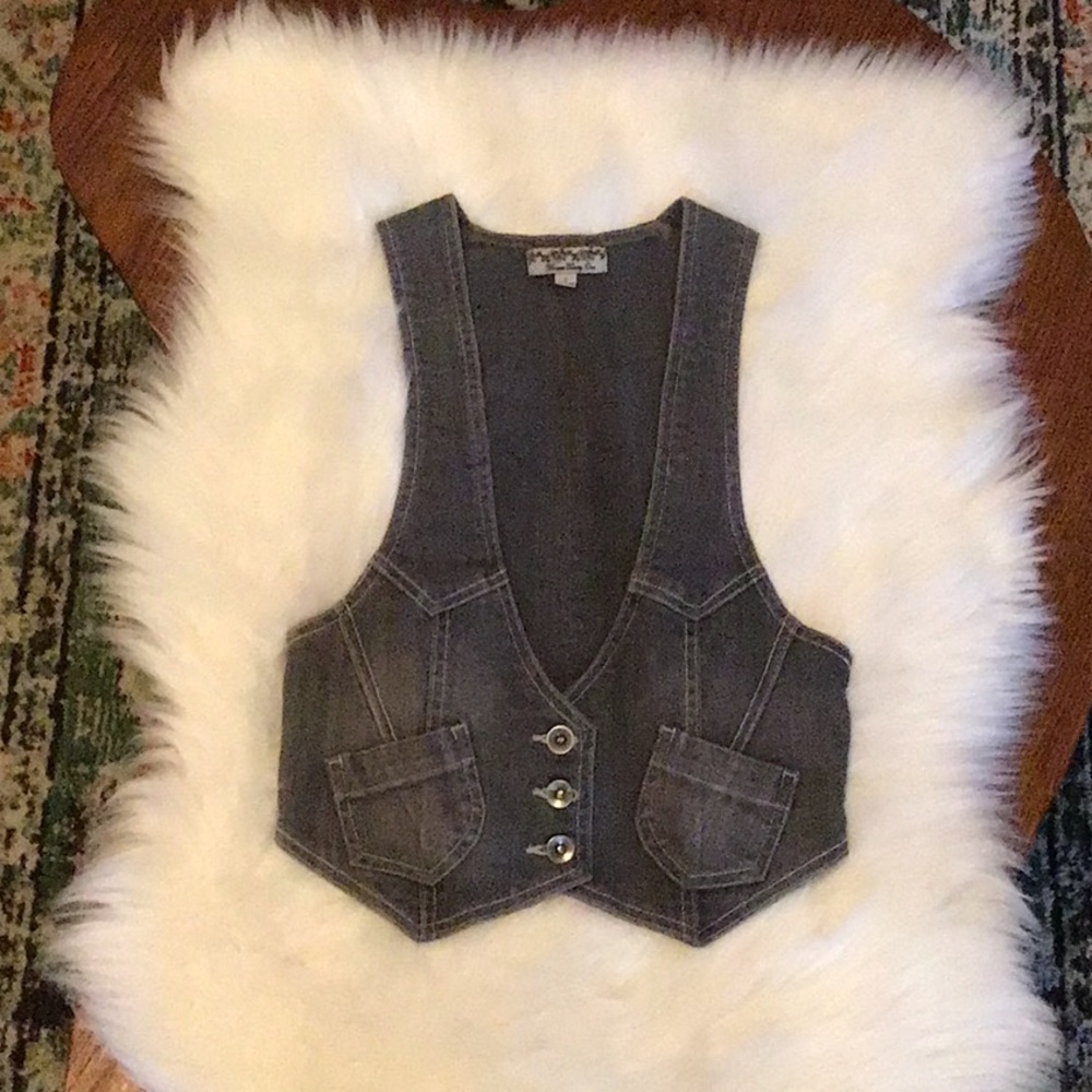 Grey Denim Vest Size S